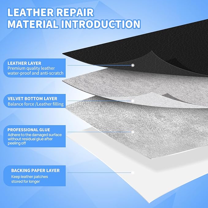 Kangshoon Leather Repair Patches, 17X79 Inch Self-Adhesive Leather Repair Tape