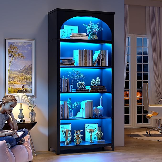 Dystler 5-Tier Arched Bookshelf