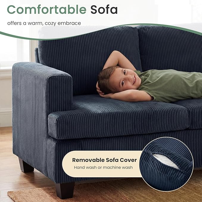 YOUDENOVA Sofa, 63” Comfy Loveseat Sofa