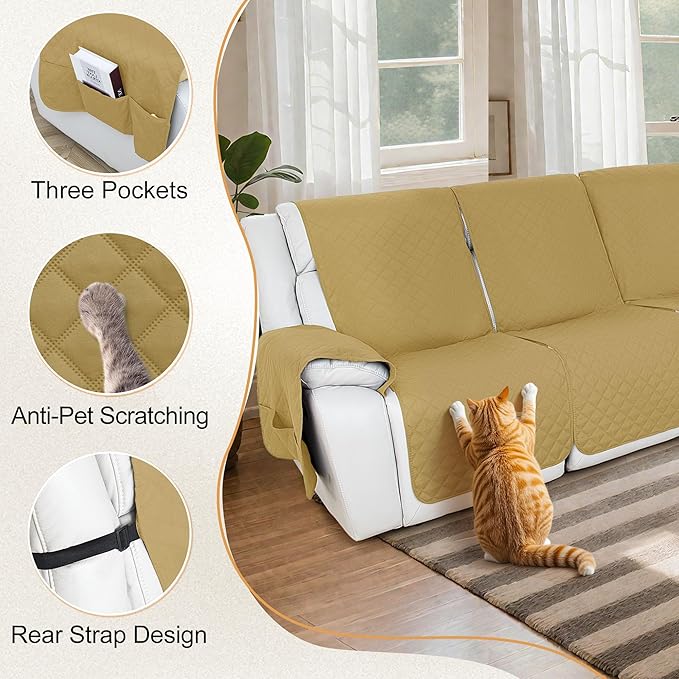 HDCAXKJ Reclining Sectional Couch Covers L Shape Recliner Sofa Middle Console