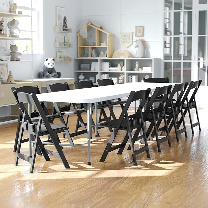 Flash Furniture Hercules Set of 2 Kids Black Resin Folding Chairs