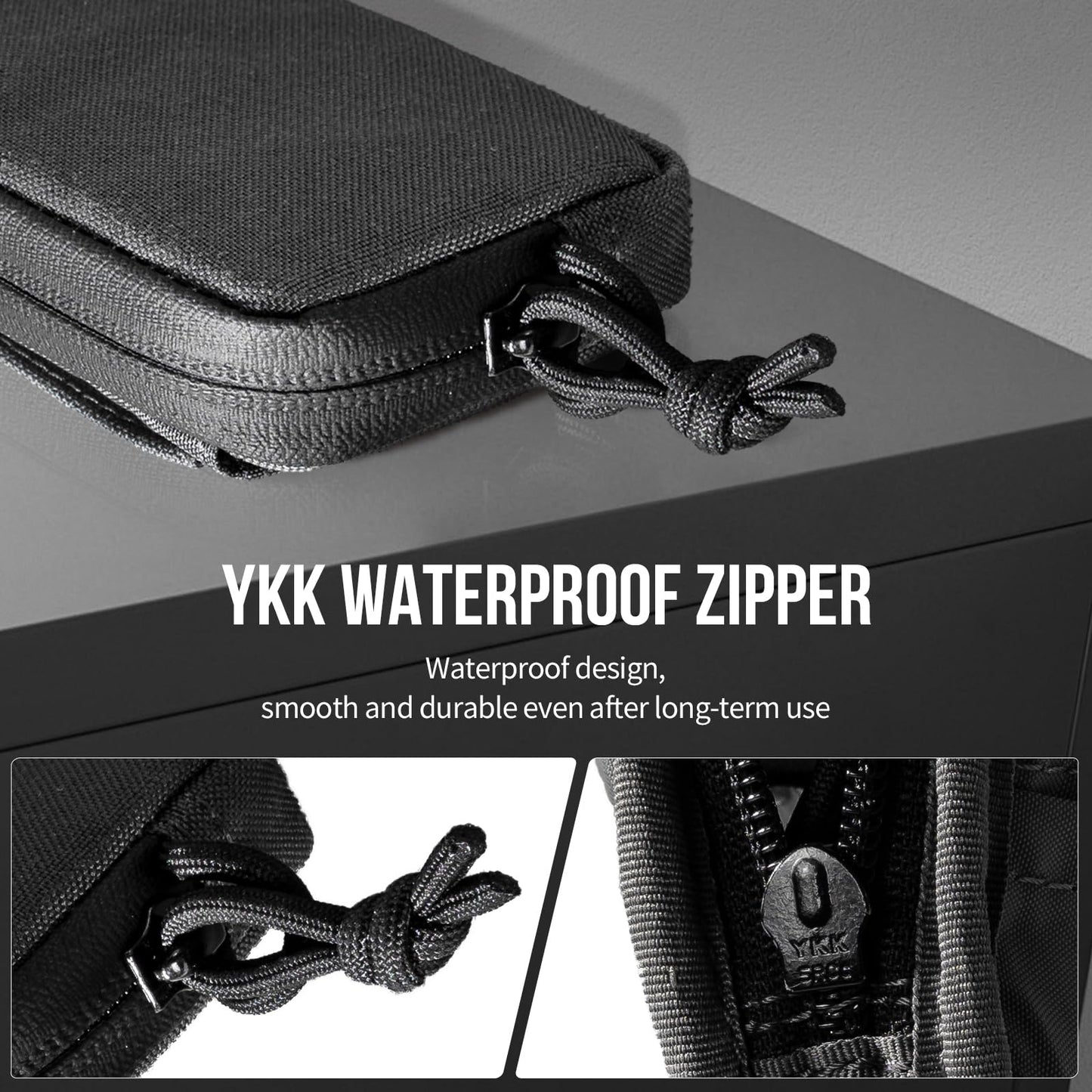 Front Pocket Wallet with Zippers - OneTigris Small Coin Purse Tactical Wallet Nylon Minimalist Wallet for Men Women