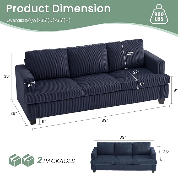 YOUDENOVA Sofa, Modern Comfy Couches