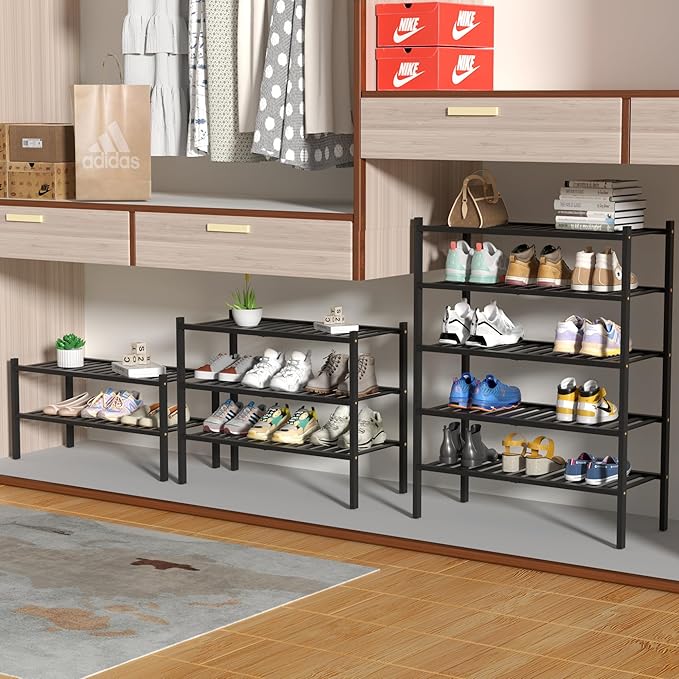 ROMGUAR CRAFT 4 Tier Bamboo Shoe Rack