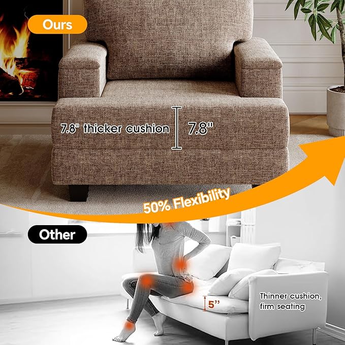 Rexulqo Oversized Accent Chair Set of 2, Large Armchair