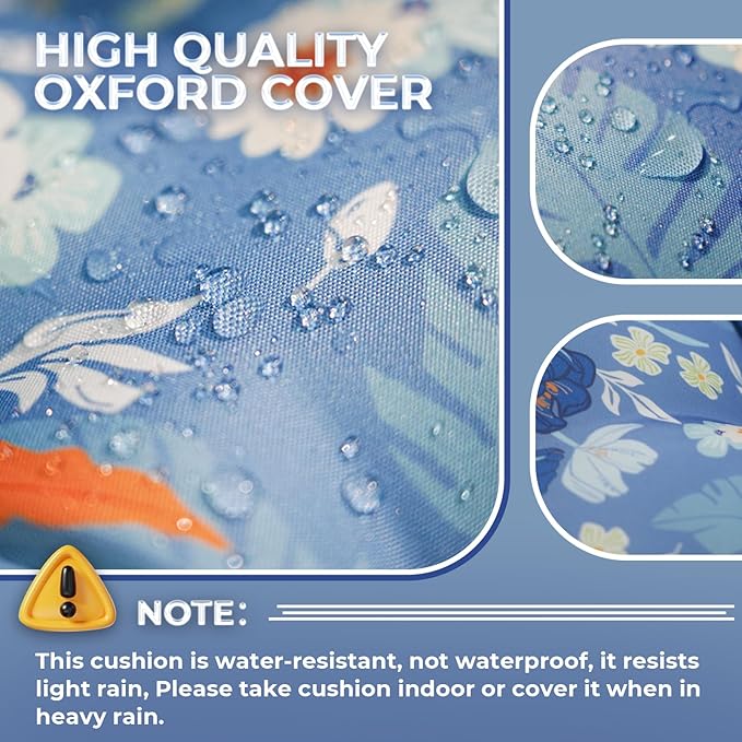 Waterproof Outdoor Chaise Lounge Chair Cushion 74.4 x 22 x 4.7 Inches Memory