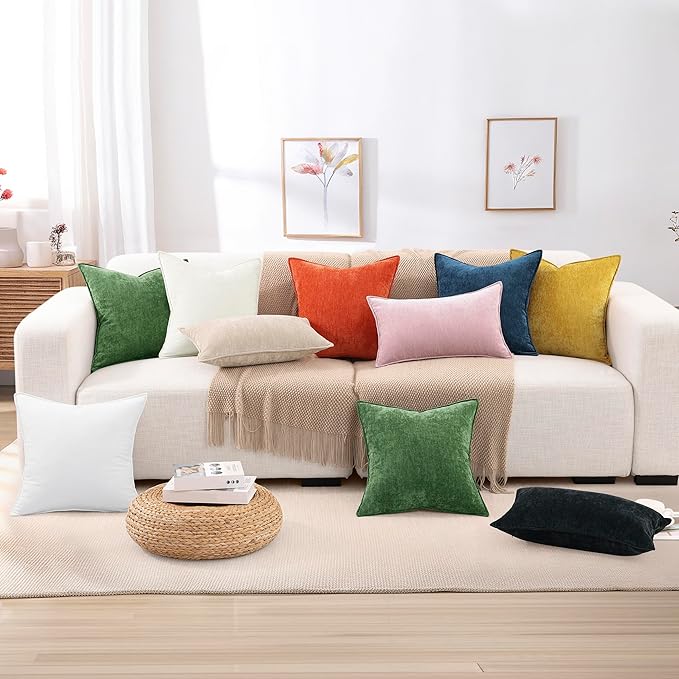 decorUhome Summer Couch Euro Sham Throw Pillow Covers 26x26 Set of 2,