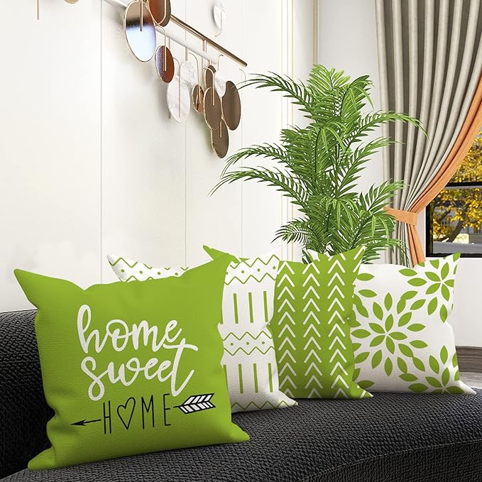 YCOLL Pillow Covers 18x18 Set of 4, Modern Sofa Throw Pillow Cover, Decorative