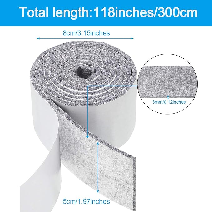 Shappy 2 Packs 120 x 2 x 0.12 Inch Felt Strips