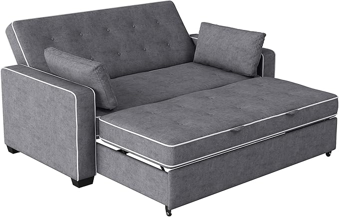 Serta Ainsley 66.5" Convertible Sleeper Loveseat, Full Size, Dreamcoil Comfort