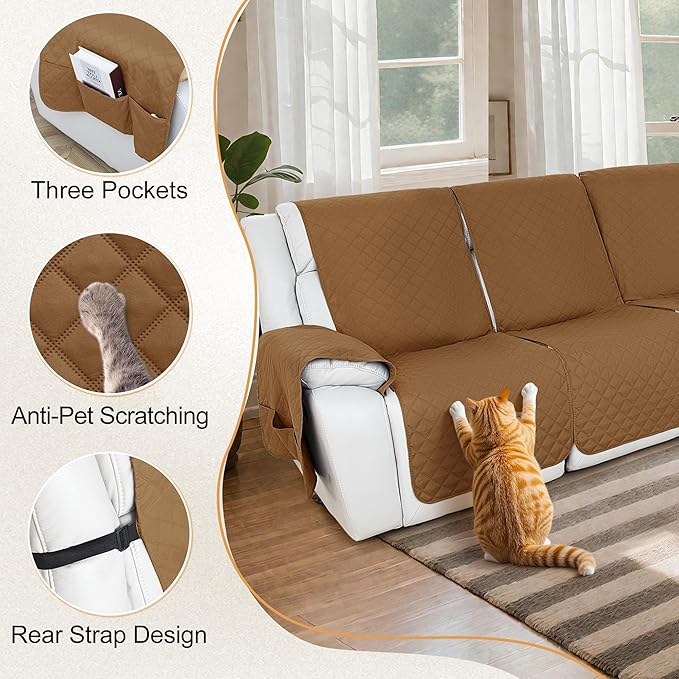 HDCAXKJ 100% Waterproof Reclining Sectional Couch Covers L Shape Recliner Sofa