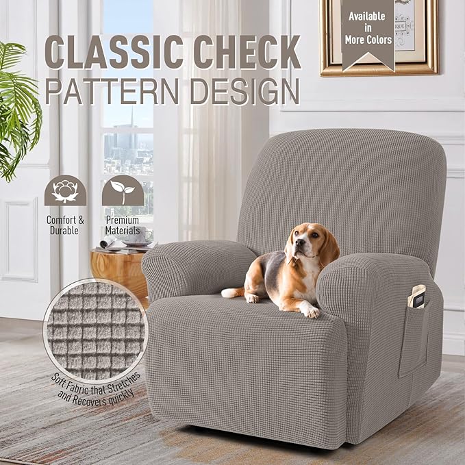 TAOCOCO Oversized Recliner Chair Covers, 1 Seater Streach Recliner Covers Soft