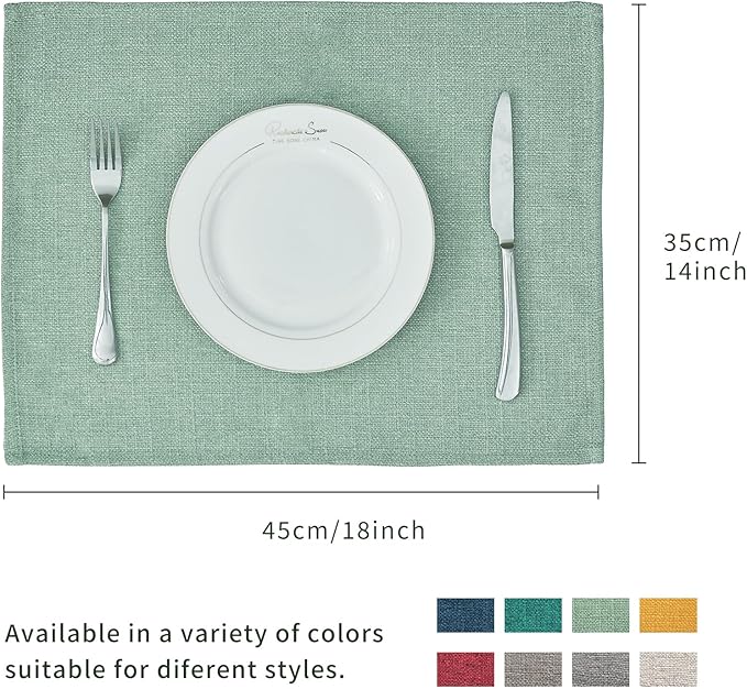 BALCONY & FALCON Placemats Set of 6 Faux Linen Cloth Place Mats Washable