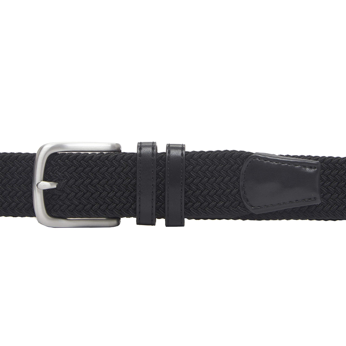 Amazon Essentials Men's Stretch Woven Braid Belt, Black, 34