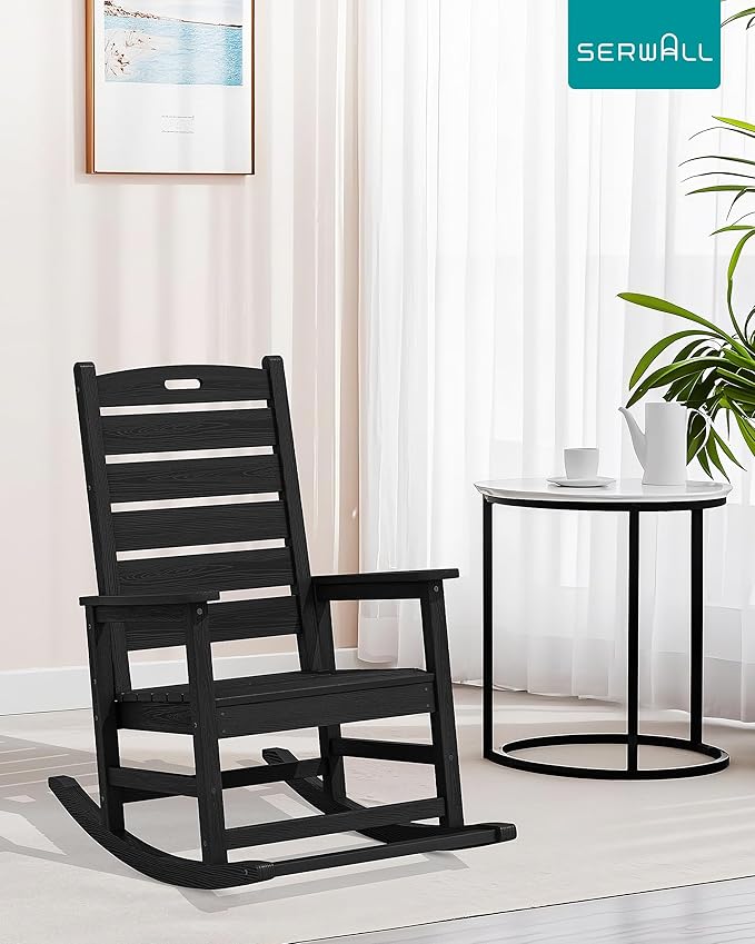 SERWALL Outdoor Rocking Chair Set of 2, Oversized Rocking Chair