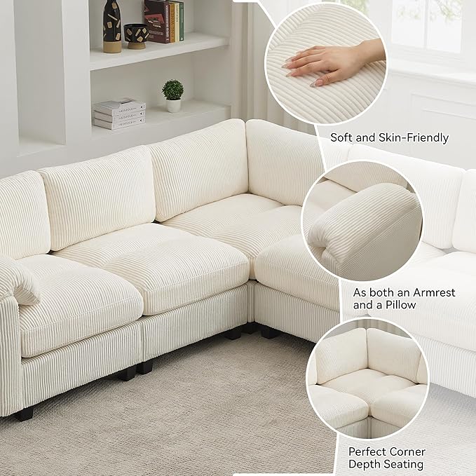 114'' V-Shaped Sectional Cloud Couch