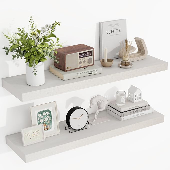 Acovy 36 Inch Floating Shelves, Wooden Shelves