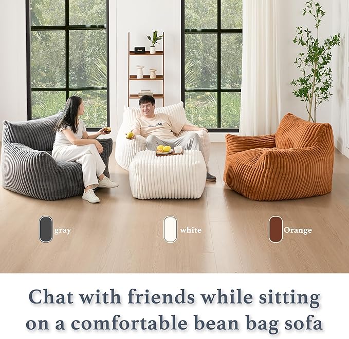 Gericco Oversized Bean Bag Chaise Lounge Chair Indoor