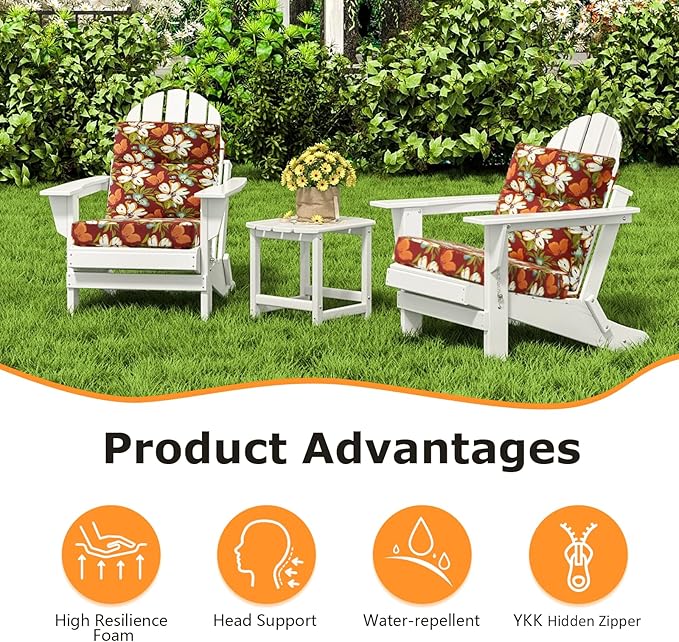 Unimatta Outdoor High Back Chair Cushion Seat Pads, 44 x 21 Inch