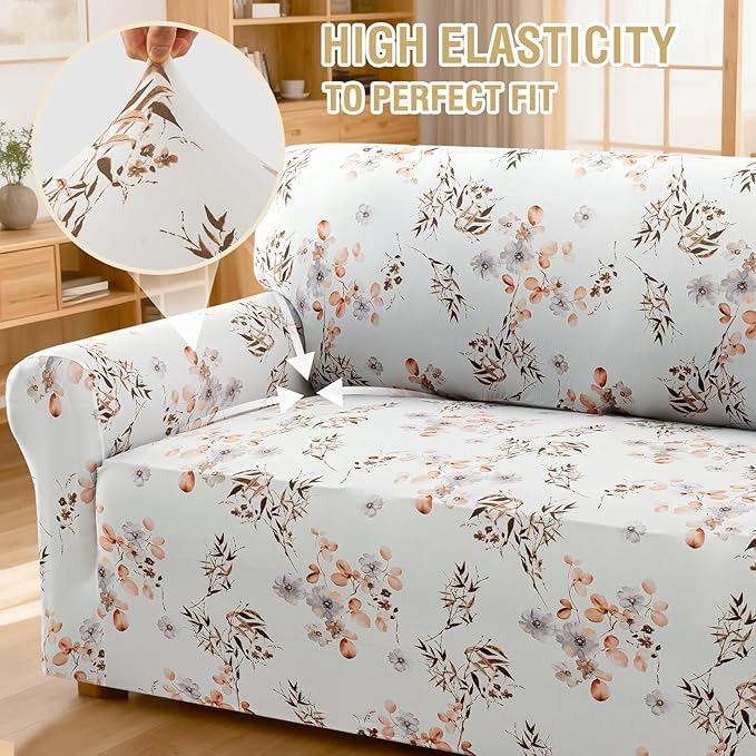 H.VERSAILTEX Floral Pattern Couch Covers High Stretch Sofa Covers Printed Couch