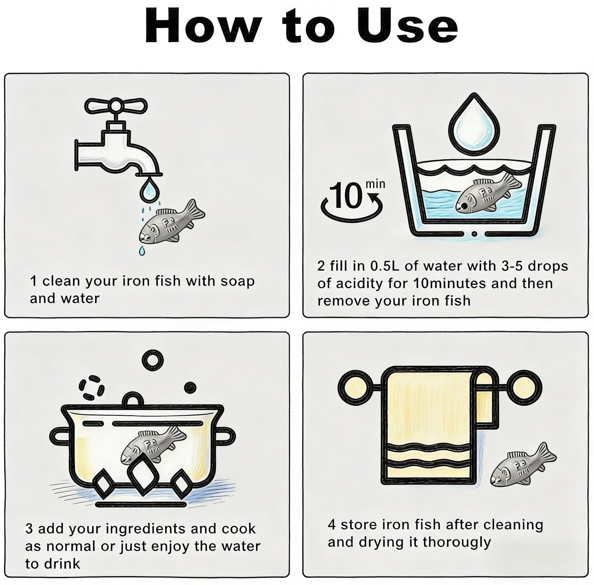 Iron Fish for Cooking(2-Pack), Safe Reusable Cooking Tool for Iron Deficiency,Lucky Cooking Iron Tool for Anemia & Vegans, Ideal Gift