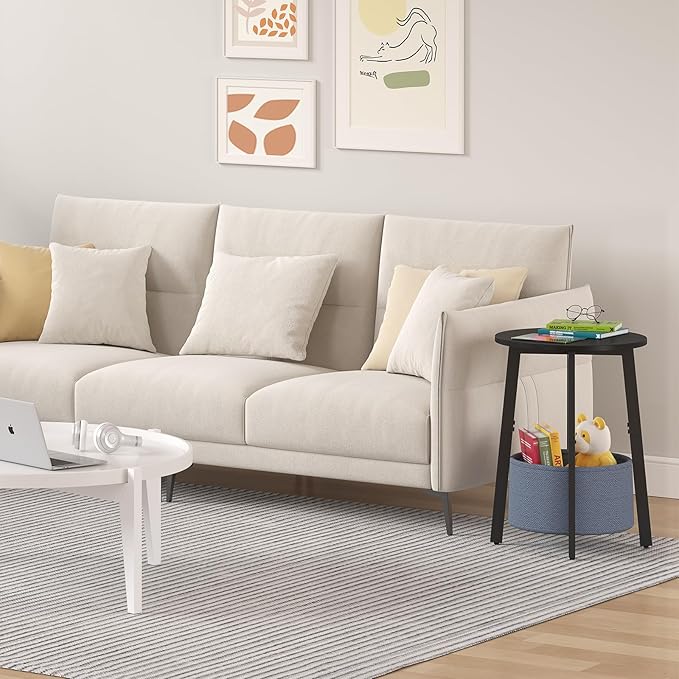 sthmec Small Round Side End Table