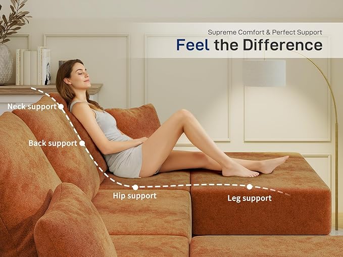 Living&Giving 101" U-Shaped Cloud Sectional Couch
