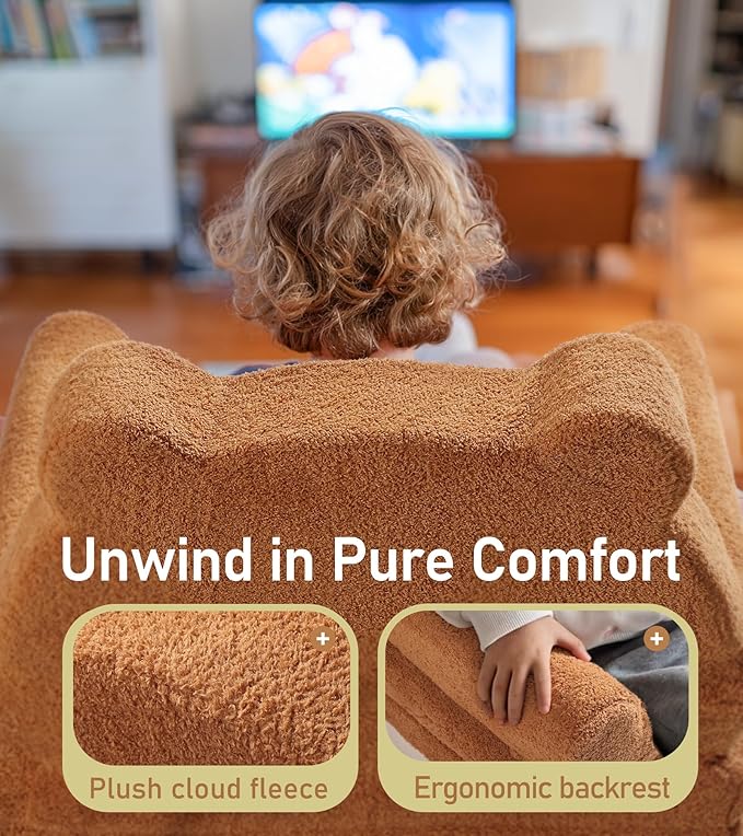 little dove Extra Wide Soft Toddler Couch Fold Out, Comfy Toddler Chair