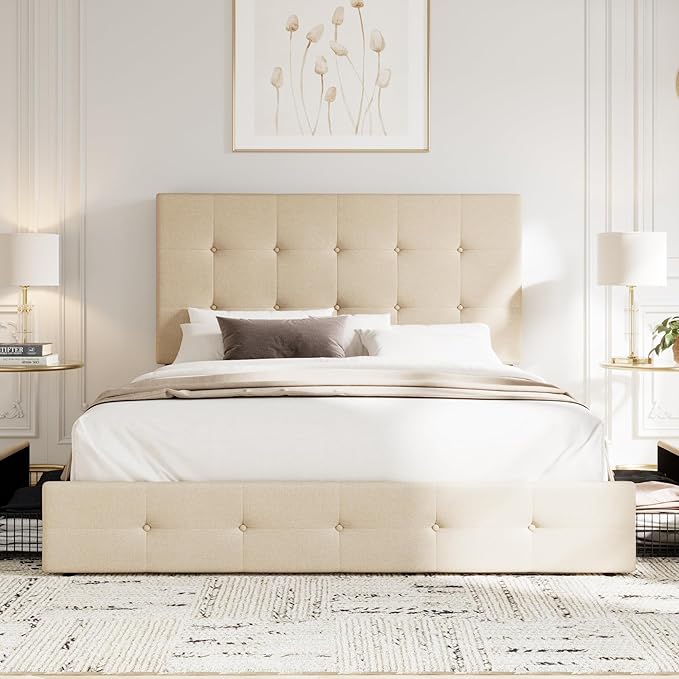 Allewie Upholstered Full Size Platform Bed Frame