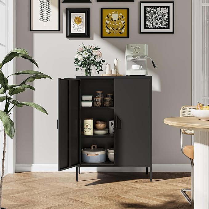 Bevivog Metal Locker Storage Cabinet, Home Office Metal Storage Cabinet Small
