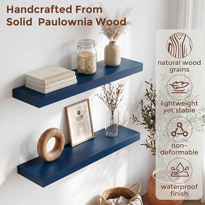 fuqing Dark Blue Floating Shelves | 24 Inch Floating Shelves