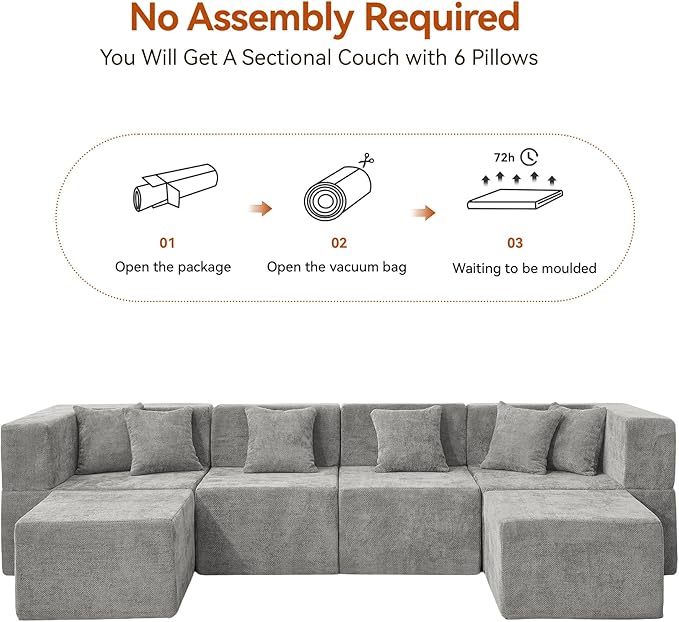 MONVANE Modular Sectional Cloud Couch