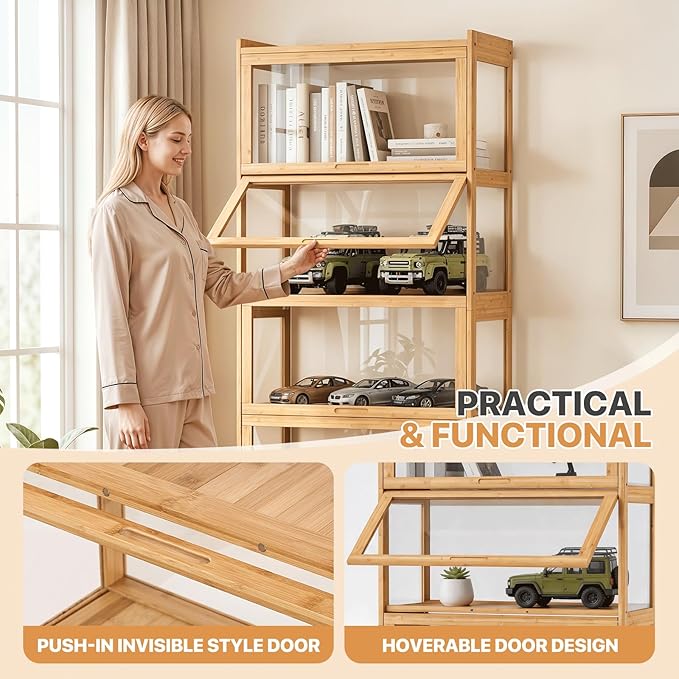 Magshion Display Cabinet with Acrylic Doors, 5-Tier Curio Cabinet