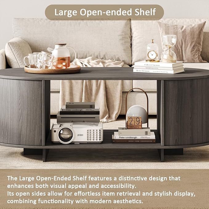 Coffee Table and TV Stand Set of 2, 76.4'' Modern TV Console，Entertainment