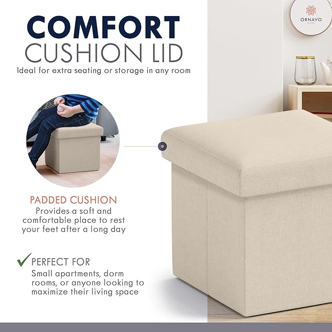 Ornavo Home Small Storage Ottoman,