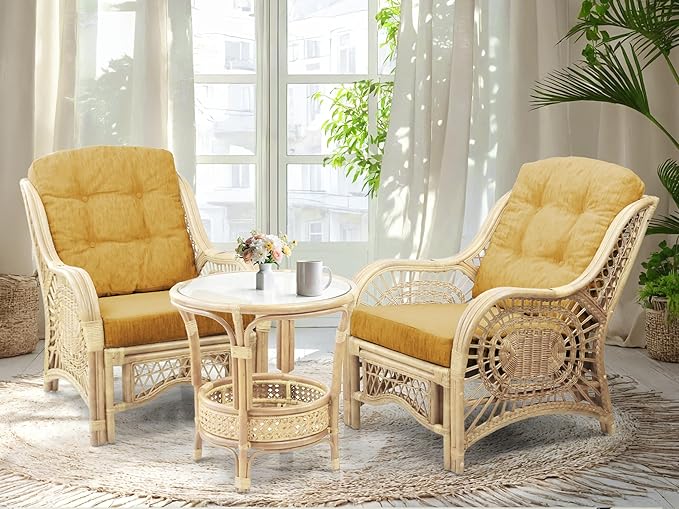 Malibu Lounge Living Accent Armchair Natural Rattan Wicker Handmade Design