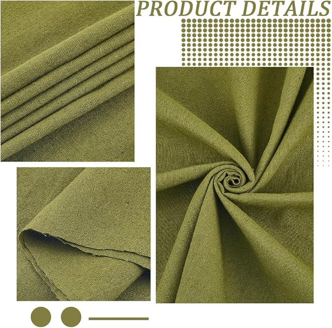 59 Inch Dark Olive Green Linen Cotton Canvas Fabric by The Yard Sheet Quilting