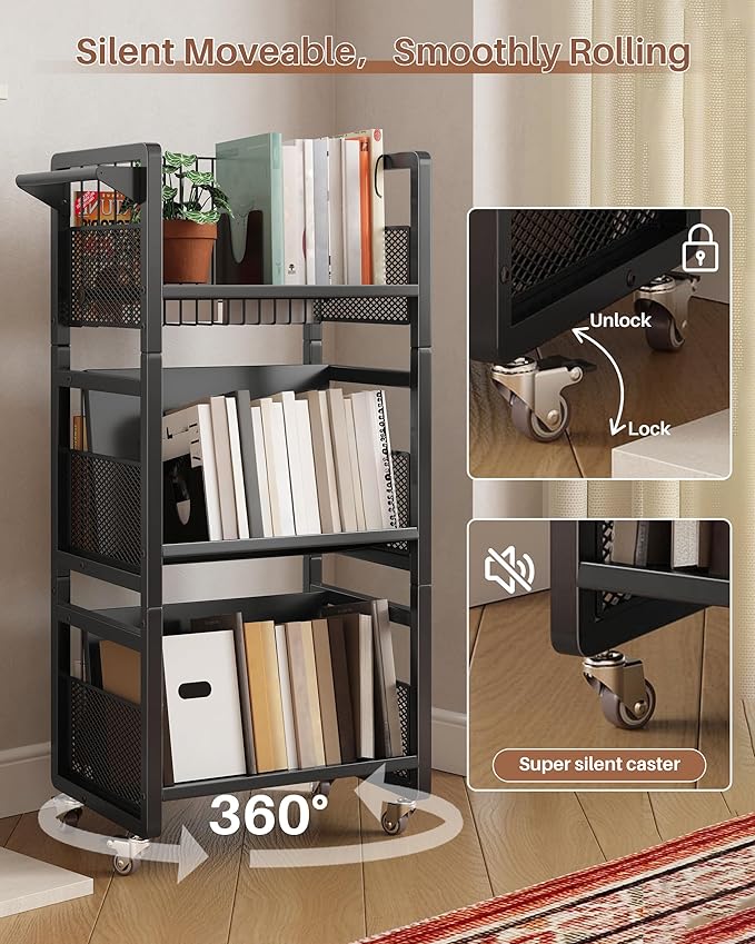 UMDONX Book Cart Heavy Duty Double-Sided