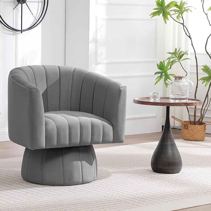 Swivel Accent Barrel Chair Set of 2, Cute Comfy Small Round 360° Arm Chair