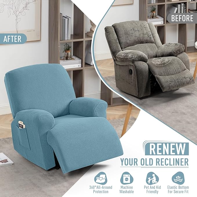 TAOCOCO Oversized Recliner Chair Covers, 1 Seater Streach Recliner Covers Soft