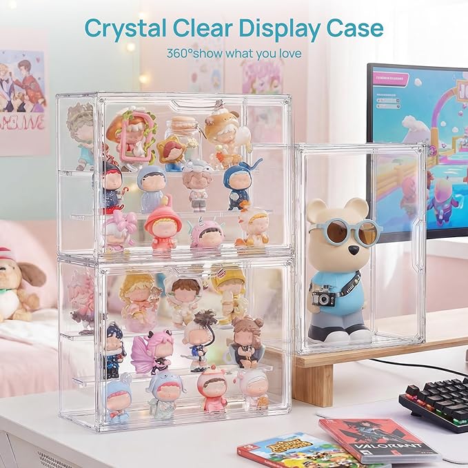 Vtopmart 1 Pack Acrylic Display Case, Stackable Figure Display Case