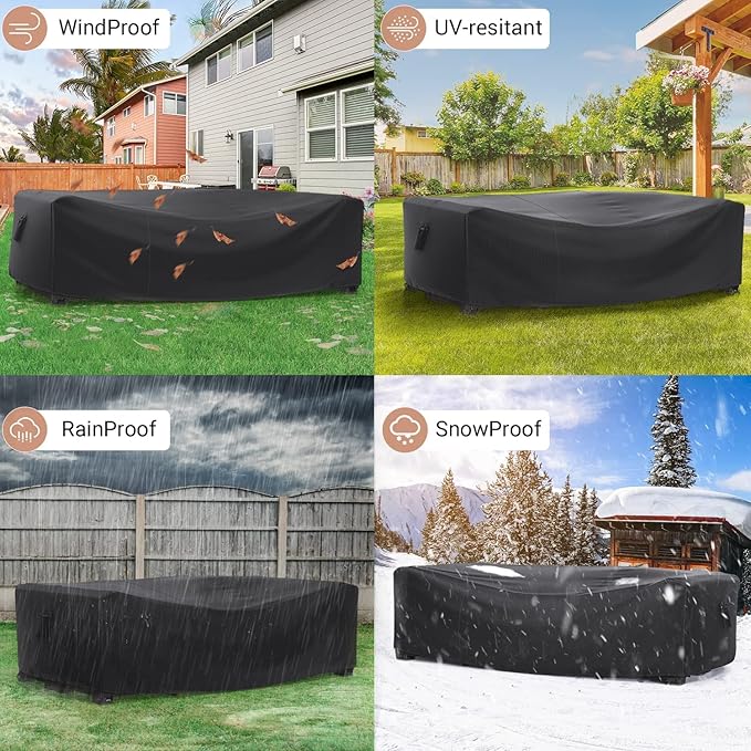 Patio Furniture Set Cover Waterproof, Mrrihand Outdoor Sectional Sofa Set Cover