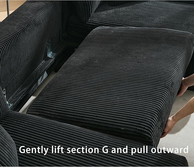 114" Sectional Couches with Pull Out Bed