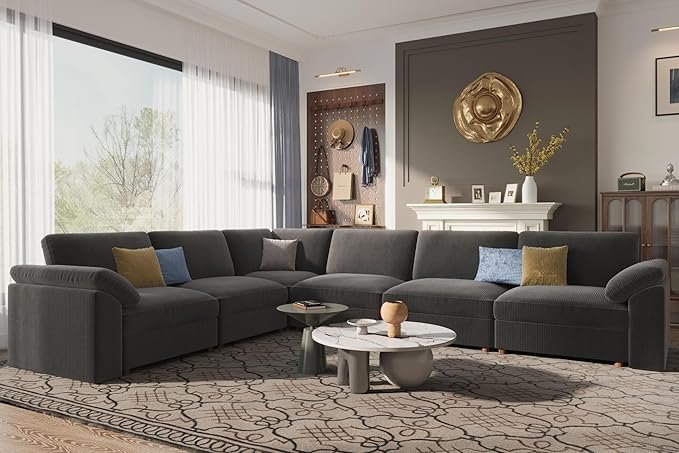 EASE MOOSE Oversized Sectional Modular Sofa, Large L Shape Sectional Couch Wide