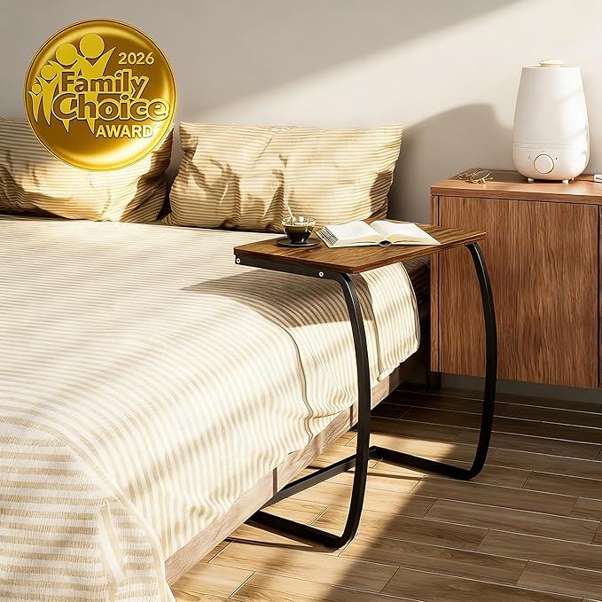 SRIWATANA Side Table, End Table, Vintage C-Shaped Couch Table