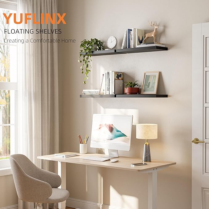 YUFLINX 16’’Black Floating Shelves