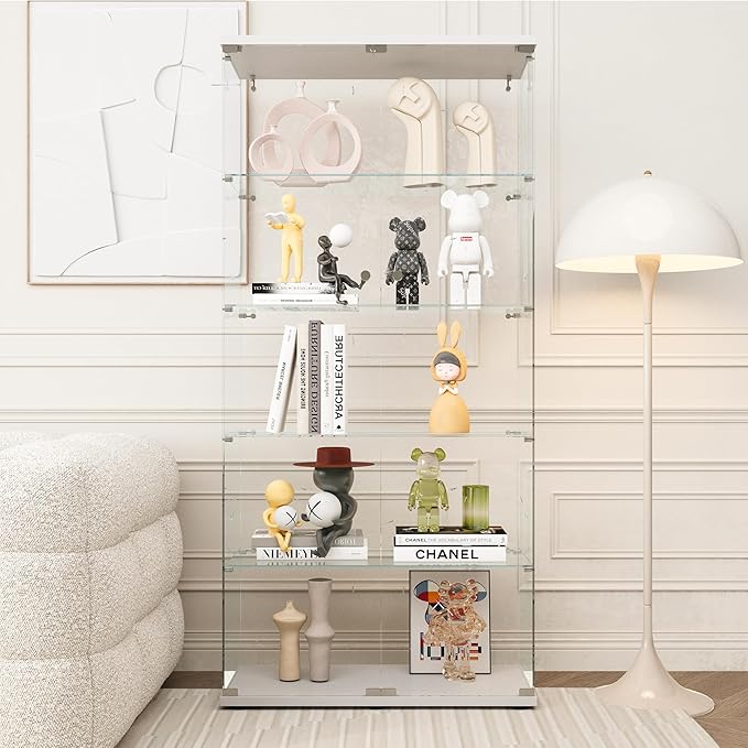 FLYMUHJIA Curio Cabinets with Tempered Glass Doors