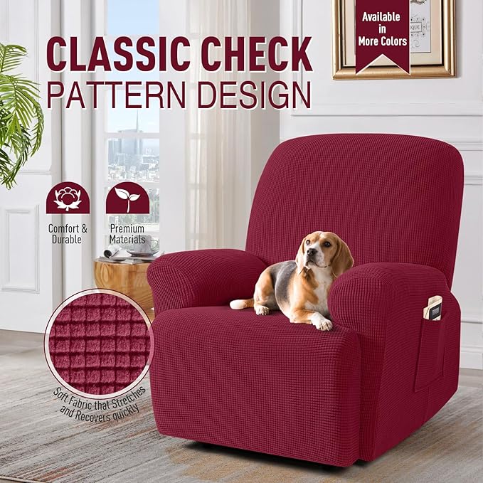 TAOCOCO Oversized Recliner Chair Covers, 1 Seater Streach Recliner Covers Soft