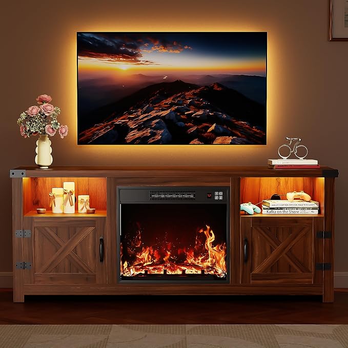 YESHOMY LED Fireplace TV Stand