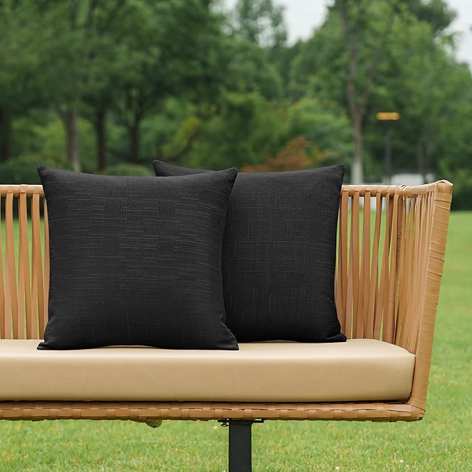 NiNi ALL Pack of 2 Decorative Outdoor Waterproof Pillow Covers Square Garden